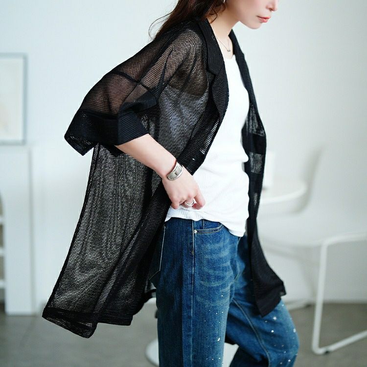 大きいサイズ レディース メッシュテーラードジャケット　sw-0774
