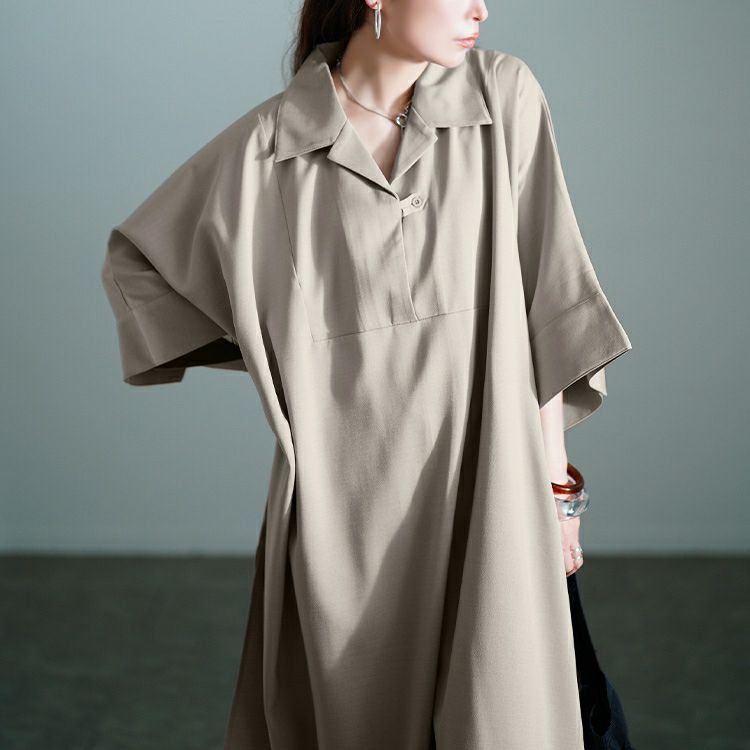 大きいサイズ レディース 接触冷感ドルマンシャツチュニック　sw-0772