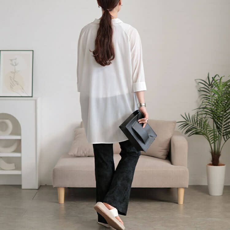 大きいサイズ レディース ムラ染クラッシュ加工フレアパンツ　maru-30154 【メール便可】