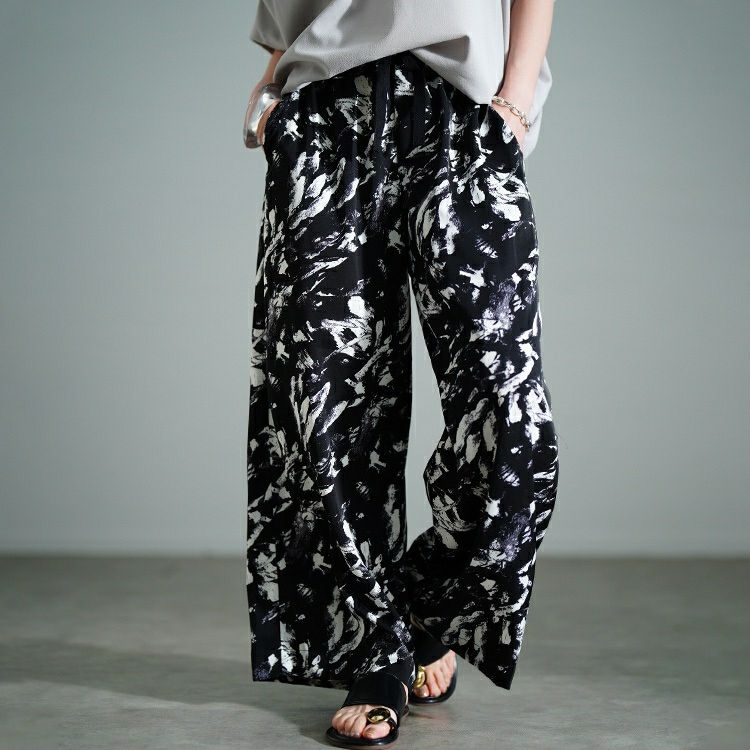 大きいサイズ レディース ペイント柄ワイドパンツ　tog-1053 【メール便可】