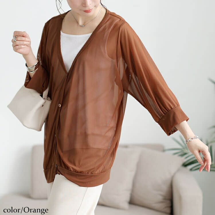 大きいサイズ レディース 接触冷感＆洗濯速乾シアーカーディガン　cpdai-651038 【メール便可】