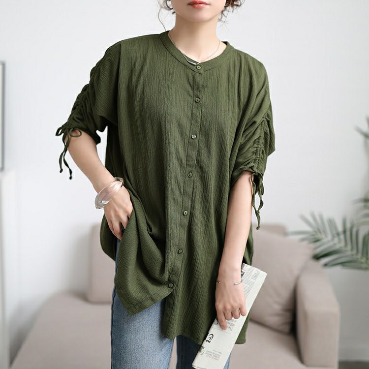 大きいサイズ レディース 楊柳ドロストドルマンシャツ　cast-5554052 【メール便可】