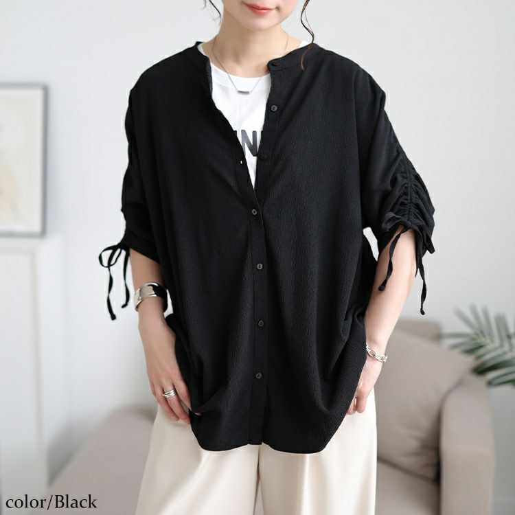 大きいサイズ レディース 楊柳ドロストドルマンシャツ　cast-5554052 【メール便可】