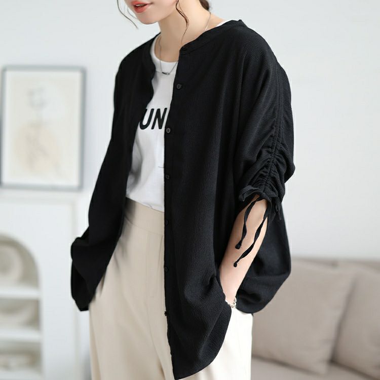 大きいサイズ レディース 楊柳ドロストドルマンシャツ　cast-5554052 【メール便可】