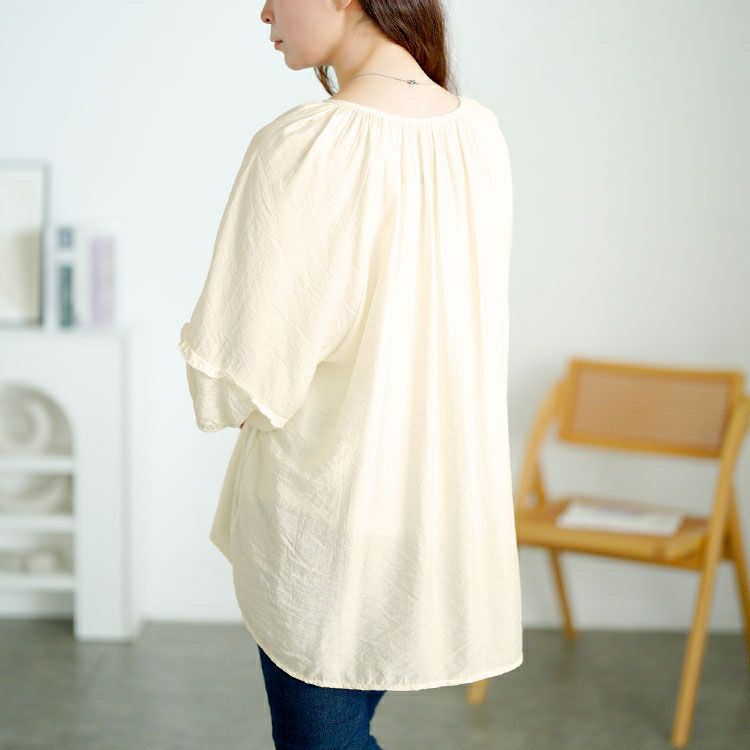 大きいサイズ レディース リボンスキッパーフリルブラウス　goldy-1708【メール便可】