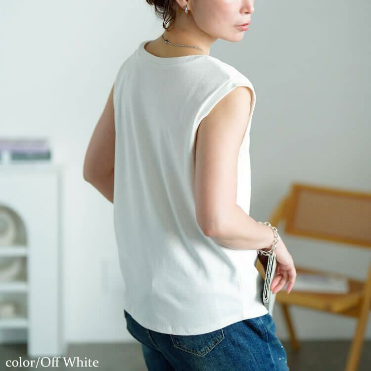 大きいサイズ レディース Vネックノースリーブプルオーバー　wk-0540 【メール便可】 オフホワイト