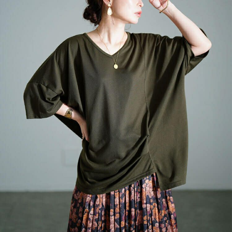 大きいサイズ レディース アシメタックプルオーバー　fem-596 【メール便可】