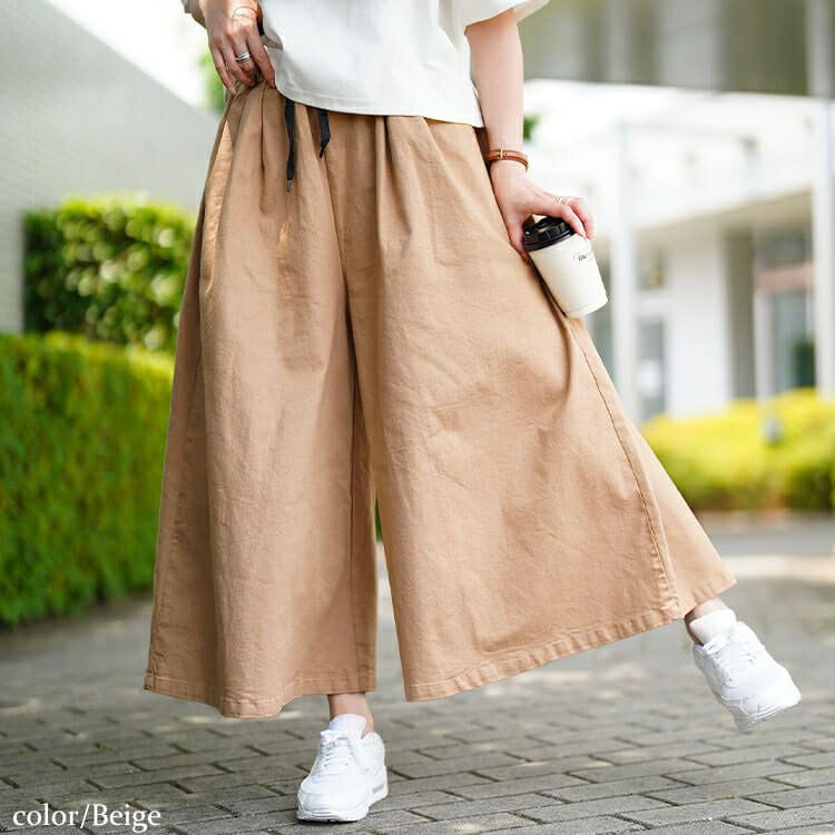 大きいサイズ レディース タックワイドスカーチョ　jp538