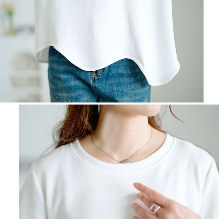 大きいサイズ レディース ウェーブ裾アシメTシャツ　goldy-1703【メール便可】