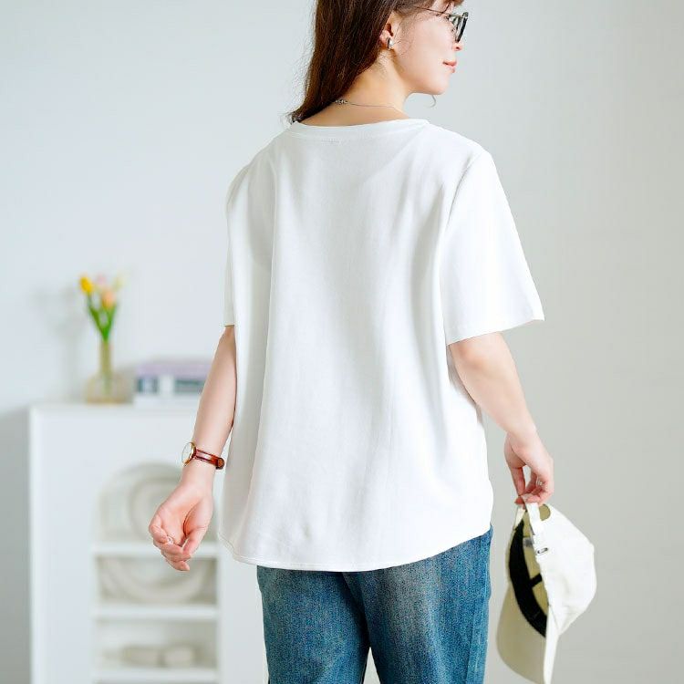 大きいサイズ レディース ウェーブ裾アシメTシャツ　goldy-1703【メール便可】