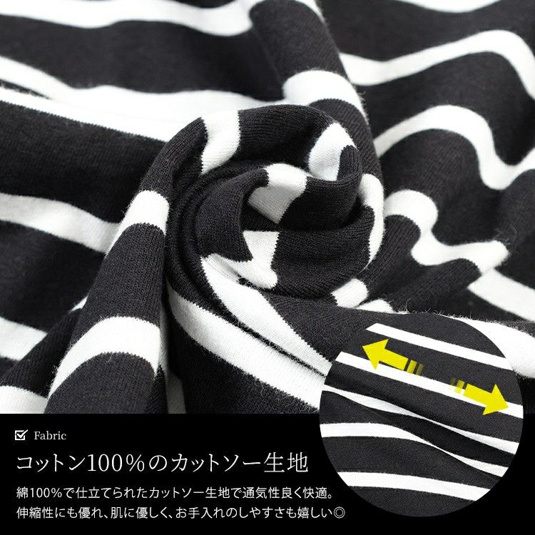 大きいサイズ レディース パネルボーダーコットンTシャツ　wk-0547 【メール便可】
