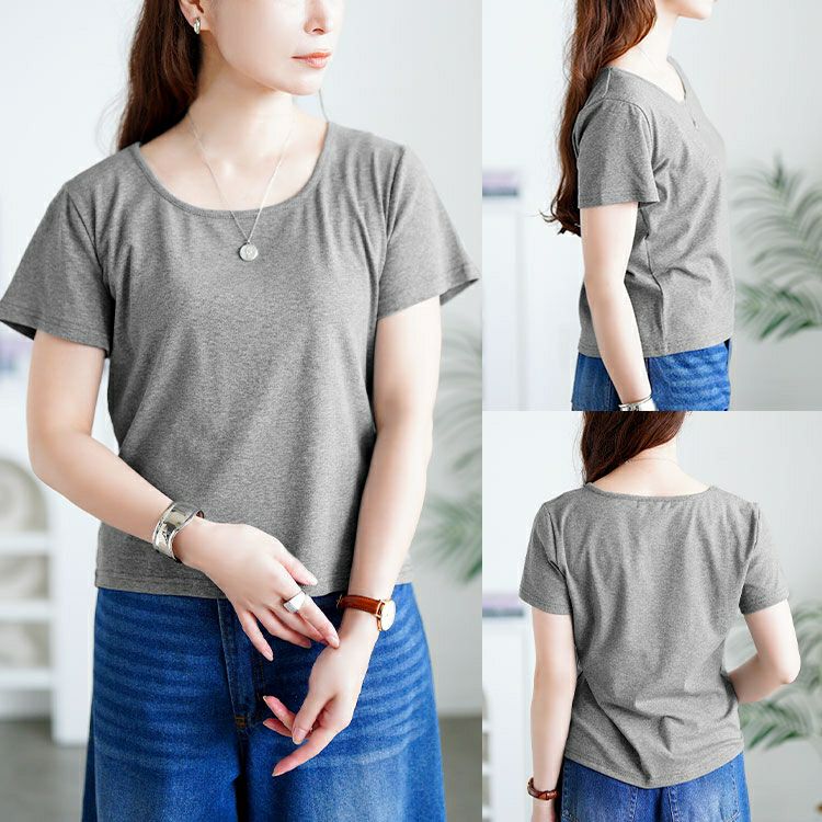 大きいサイズ レディース 半袖Tシャツ＆ボタンプリーツジャンパースカート　goldy-1713【メール便可】