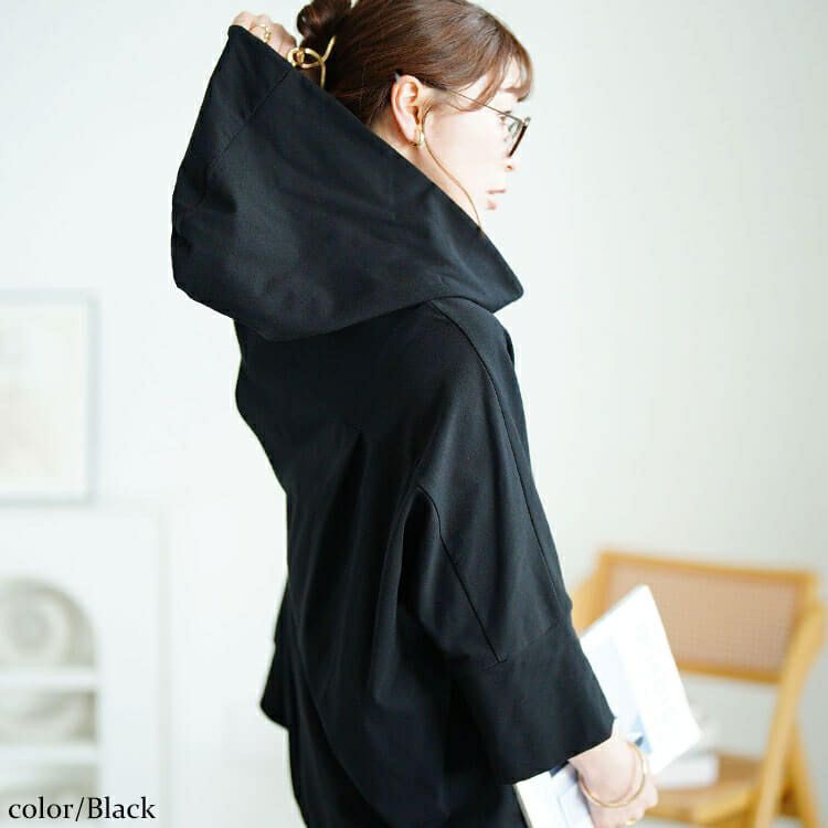 大きいサイズ レディース ストレッチコットンチュニックパーカー　sw-0795