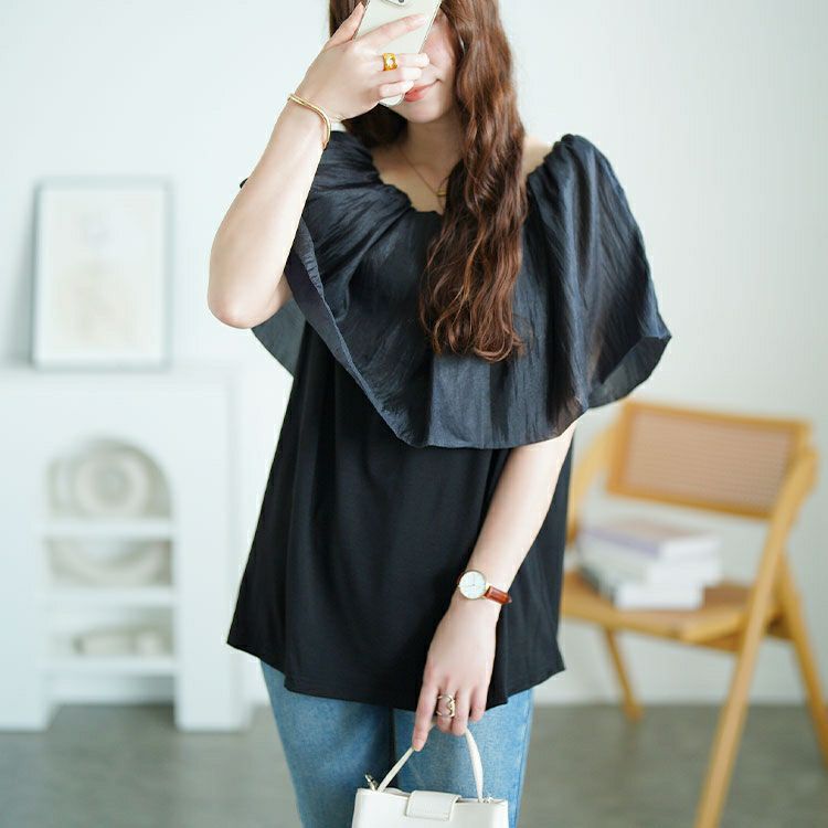 大きいサイズ レディース ケープカラープルオーバー　jp553 【メール便可】