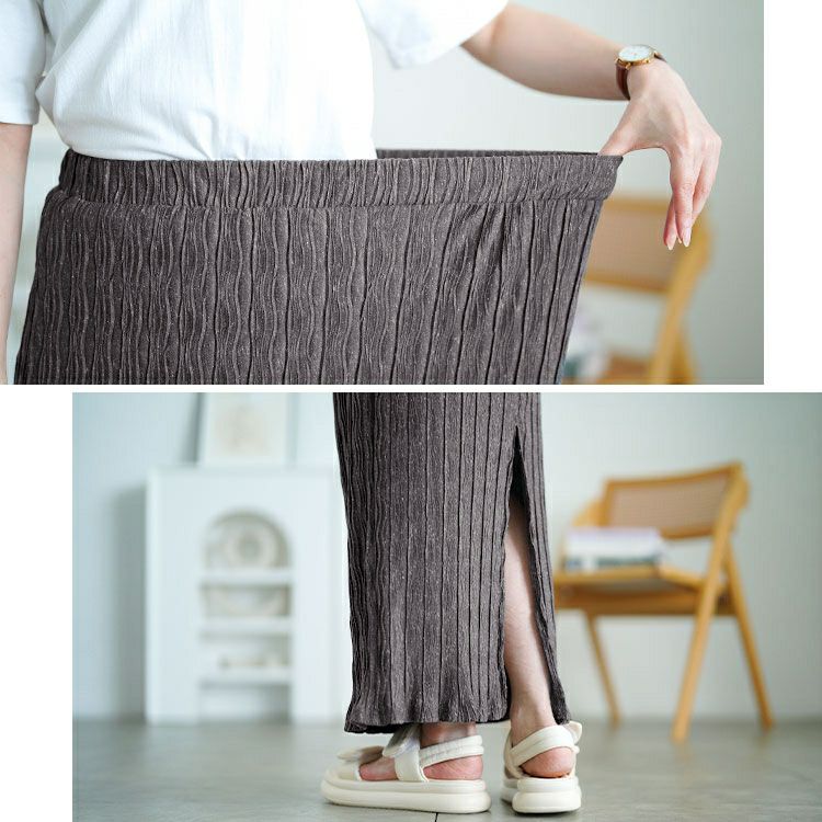 大きいサイズ レディース ウェーブランダムプリーツナロースカート　jp558