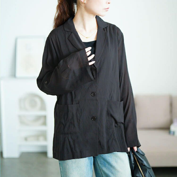 大きいサイズ レディース ロールアップスリーブシアージャケット　sw-0783 【メール便可】