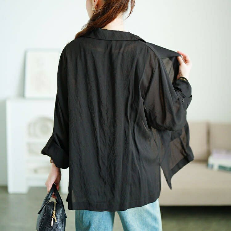大きいサイズ レディース ロールアップスリーブシアージャケット　sw-0783 【メール便可】