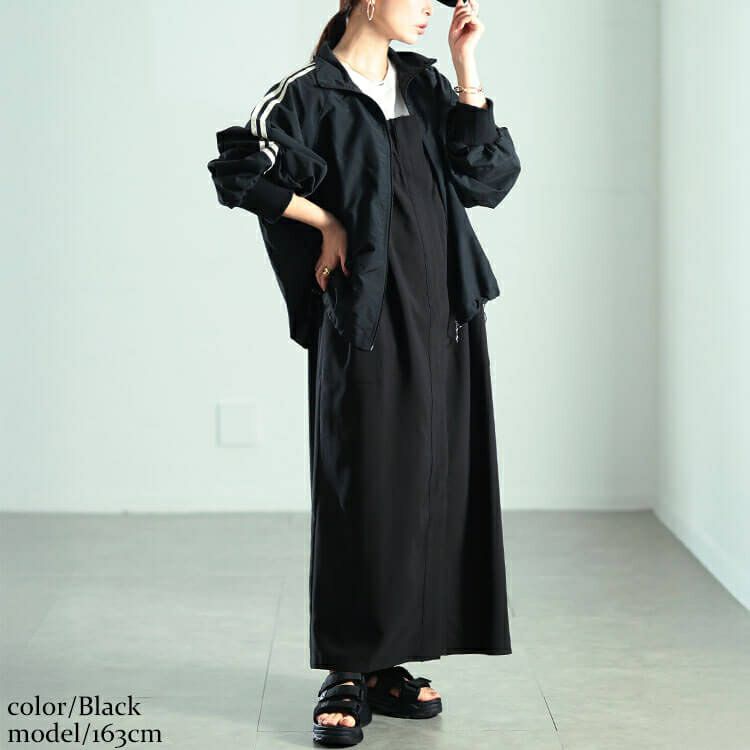 大きいサイズ レディース センタースリットZIPジャンパースカート　nw-25039