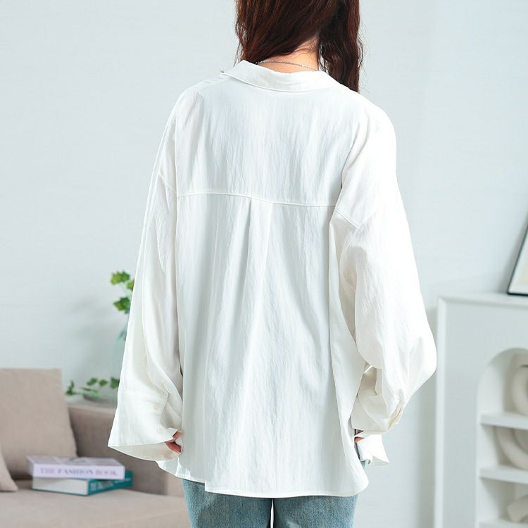 大きいサイズ レディース ビッグカフスワイドスリーブシャツ　maru-30165 【メール便可】