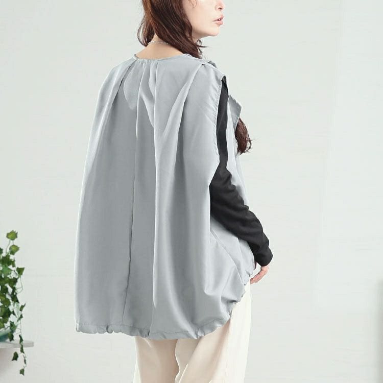 大きいサイズ レディース 裾ドロストテーラードサマーベスト　goldy-1733【メール便可】