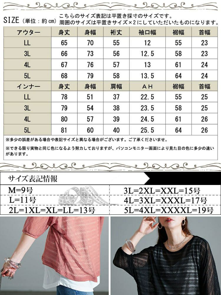 大きいサイズ レディース レース編みドルマン＆タンクトップ2点セット　cpdai-647134 【メール便可】