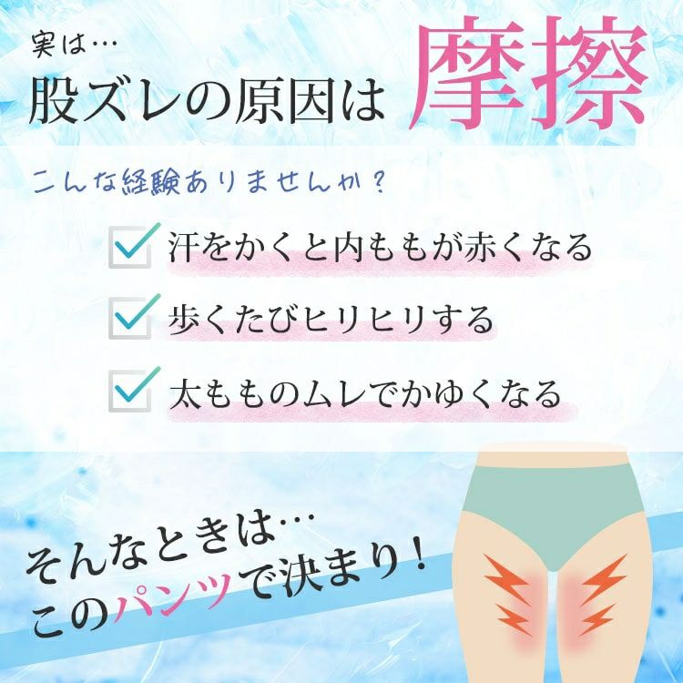 大きいサイズ レディース 冷感クールストレッチ股ずれ防止パンツ　goldy-1738【メール便可】