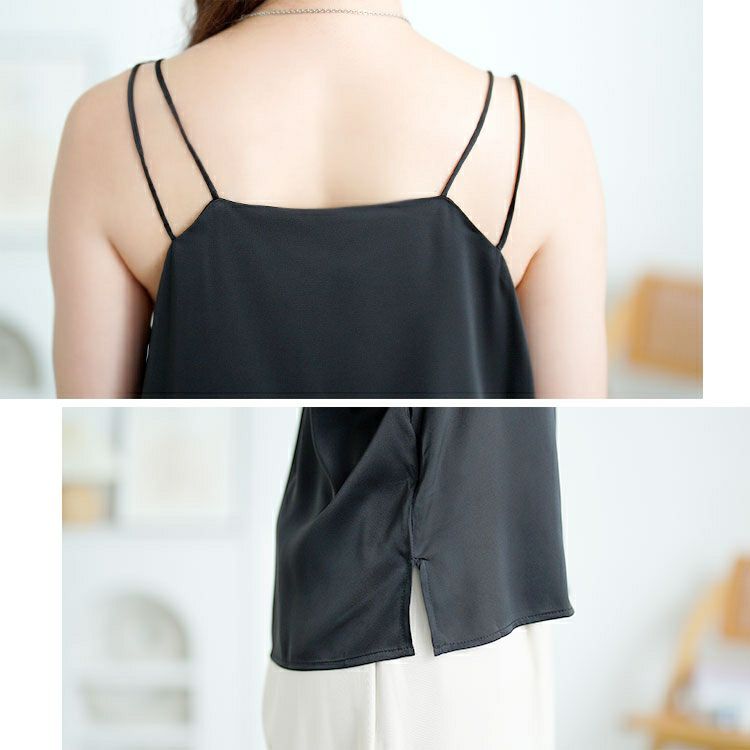 大きいサイズ レディース バックストラップVネックノースリーブトップス　goldy-1729【メール便可】