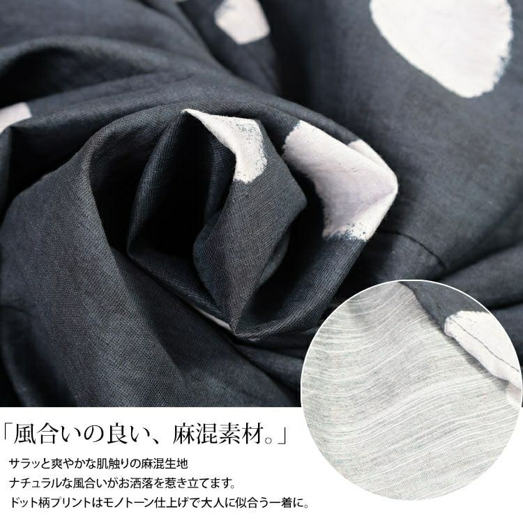 大きいサイズ レディース ドット柄スキッパードルマンシャツチュニック　sw-0823 【メール便可】