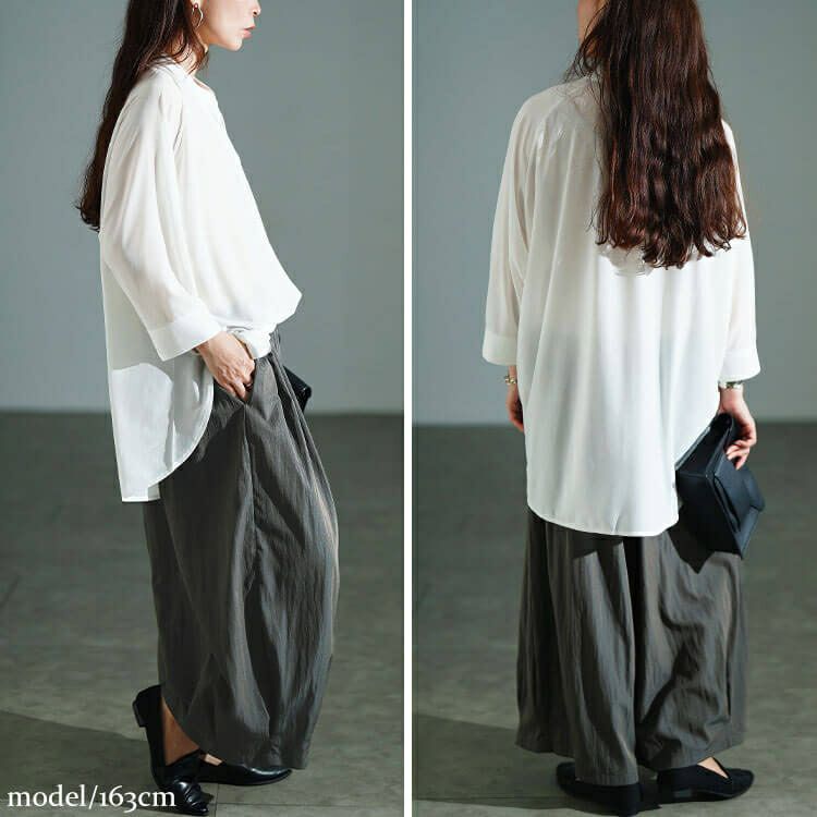 大きいサイズ レディース 裾タックワイドパンツ　sw-0816