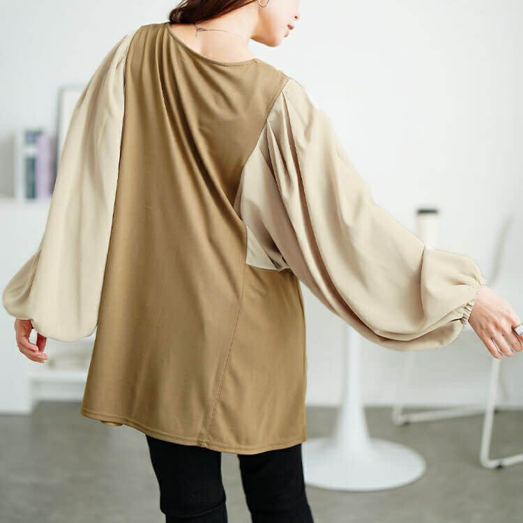 大きいサイズ レディース ドルマン切り替えパイピングチュニック　maru-30197 【メール便可】