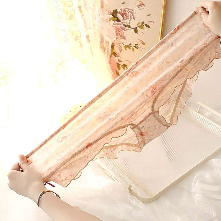 大きいサイズ レディース ローズメッシュリボンショーツ　goldy-1740【メール便可】