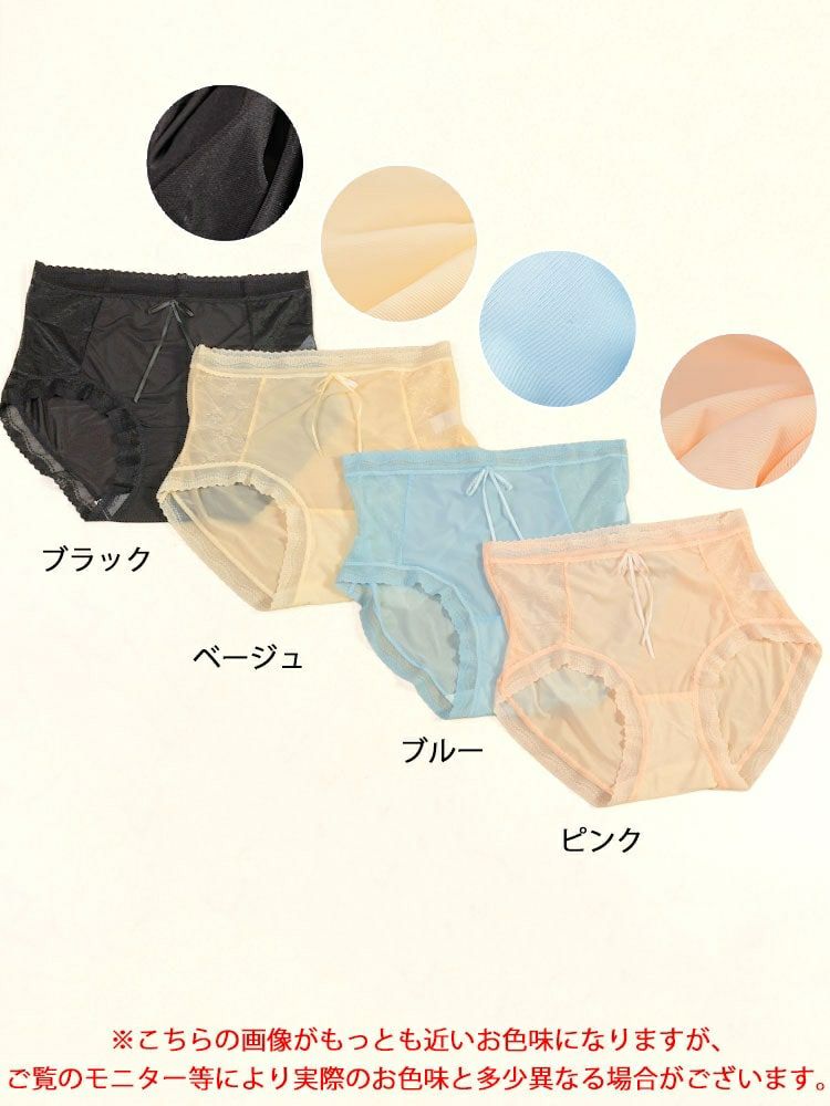 大きいサイズ レディース シアーレースハイウエストショーツ　goldy-1739【メール便可】