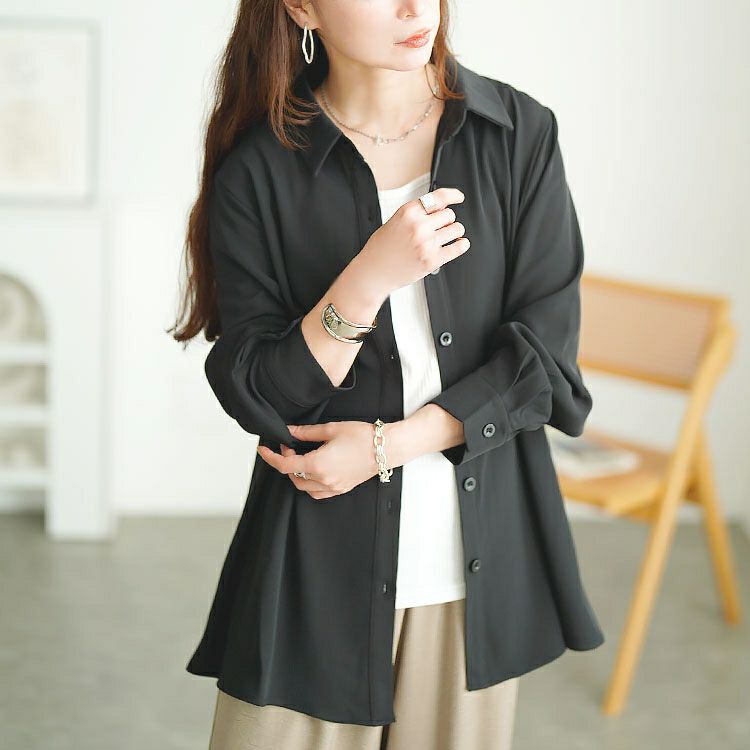 大きいサイズ レディース ウエストタックペプラムブラウス　goldy-1735