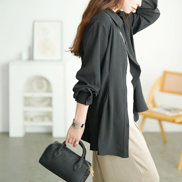 大きいサイズ レディース ウエストタックペプラムブラウス　goldy-1735