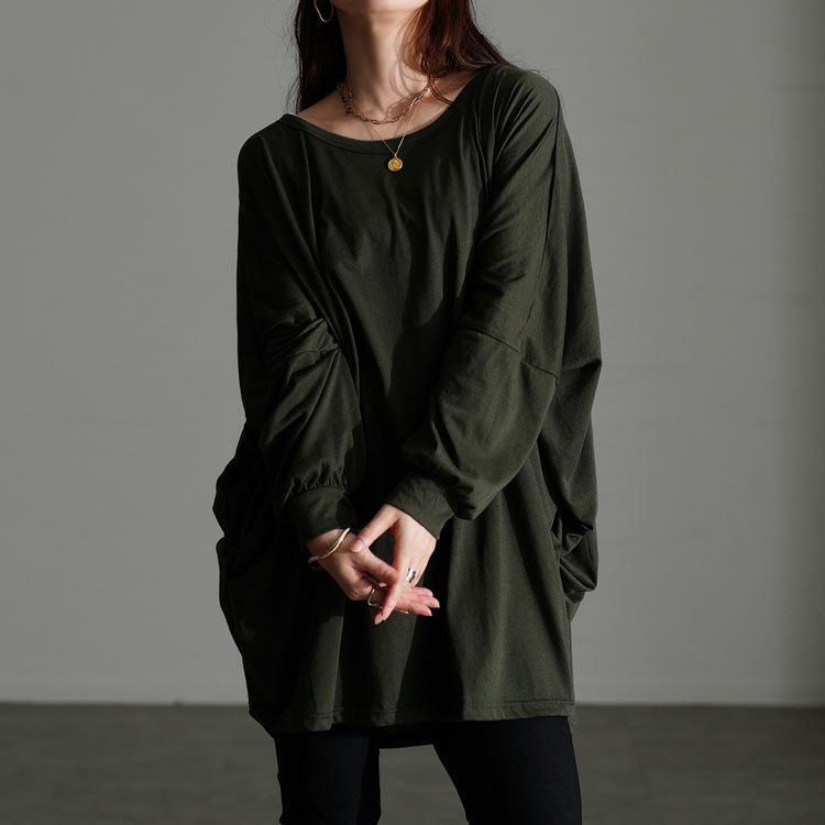 大きいサイズ レディース サイドタックドルマンチュニック　maruka-7166 【メール便可】