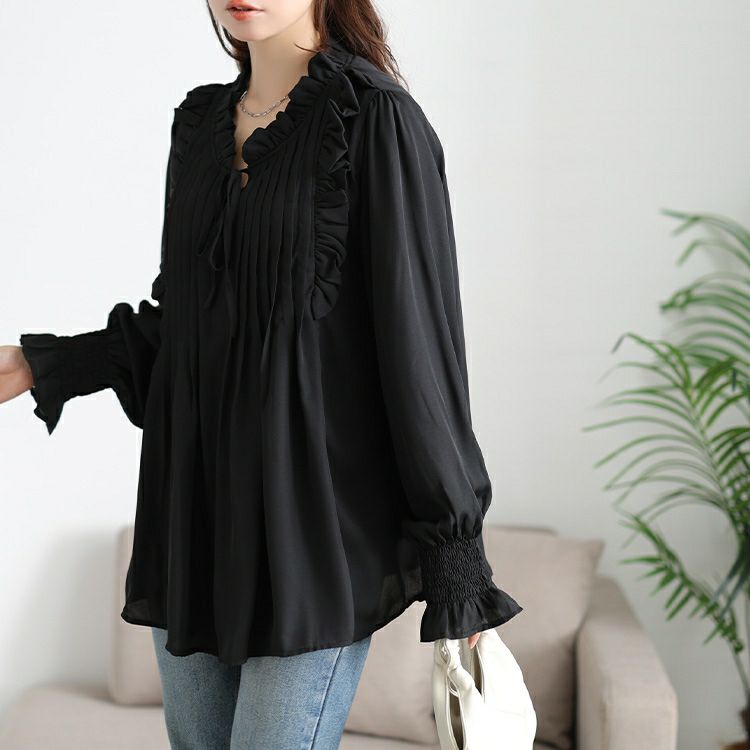 大きいサイズ レディース フリル＆タックキャンディスリーブブラウス　jp544 【メール便可】