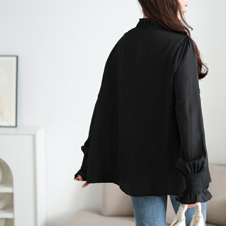 大きいサイズ レディース フリル＆タックキャンディスリーブブラウス　jp544 【メール便可】