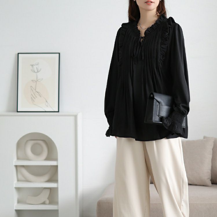 大きいサイズ レディース フリル＆タックキャンディスリーブブラウス　jp544 【メール便可】