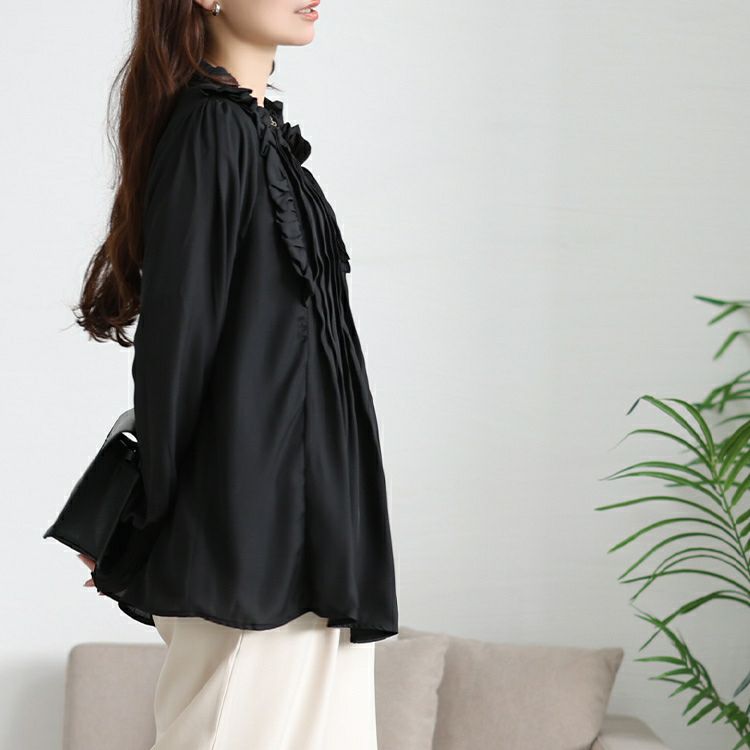 大きいサイズ レディース フリル＆タックキャンディスリーブブラウス　jp544 【メール便可】