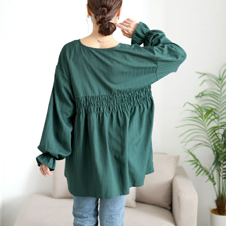 大きいサイズ レディース キャンディスリーブシャーリングチュニック　tani-36961ll