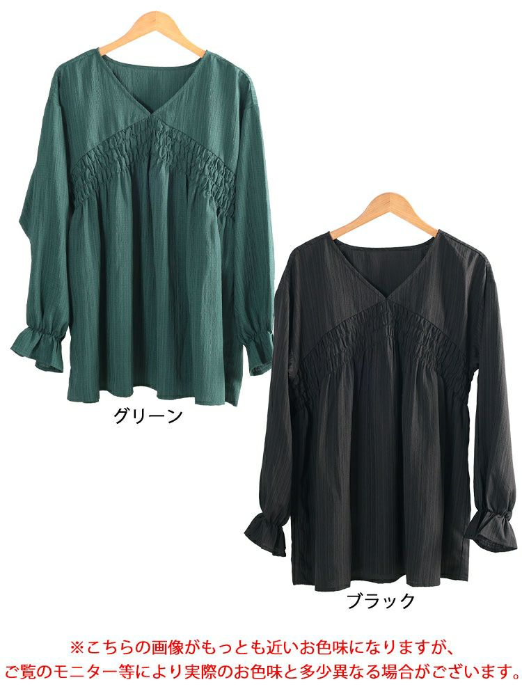 大きいサイズ レディース キャンディスリーブシャーリングチュニック　tani-36961ll