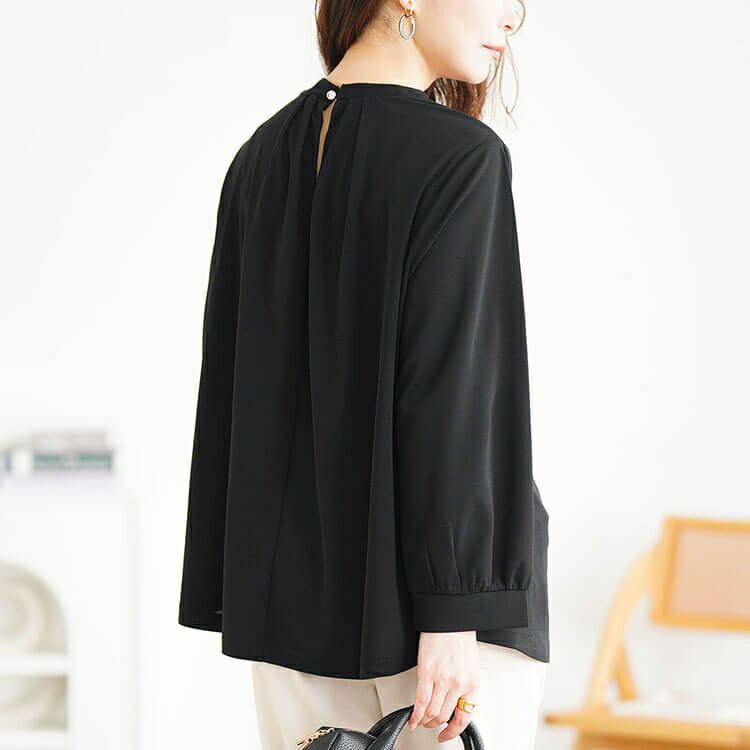 大きいサイズ レディース パールチェーン付きボウタイプルオーバー　mncut-152542 【メール便可】