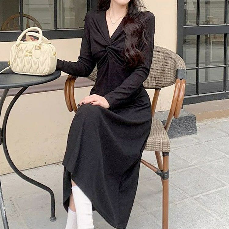 大きいサイズ レディース カシュクール風ツイストワンピース　goldy-1736【メール便可】