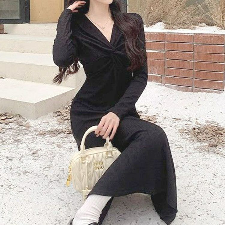 大きいサイズ レディース カシュクール風ツイストワンピース goldy