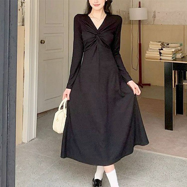 大きいサイズ レディース カシュクール風ツイストワンピース　goldy-1736【メール便可】