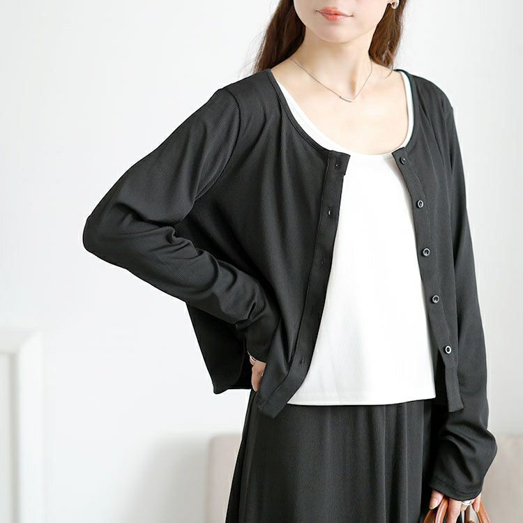 大きいサイズ レディース カーデ&タンクトップ&ロングスカート3点セット　goldy-1734