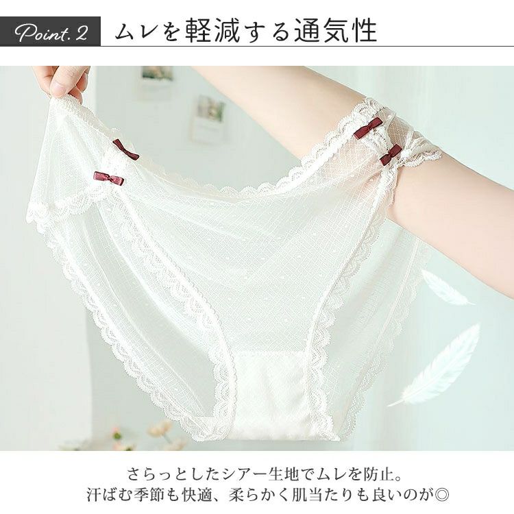 大きいサイズ レディース ドット柄シアーレースショーツ　goldy-1741【メール便可】