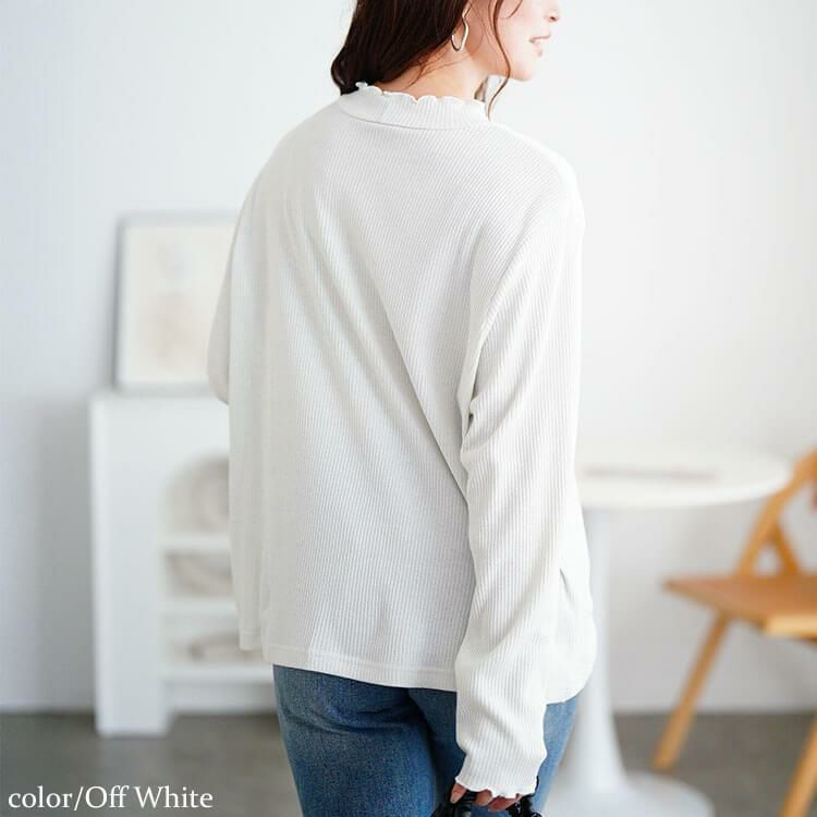 大きいサイズ レディース メロープチハイネックラメリブニット　mncut-152712 【メール便可】 オフホワイト