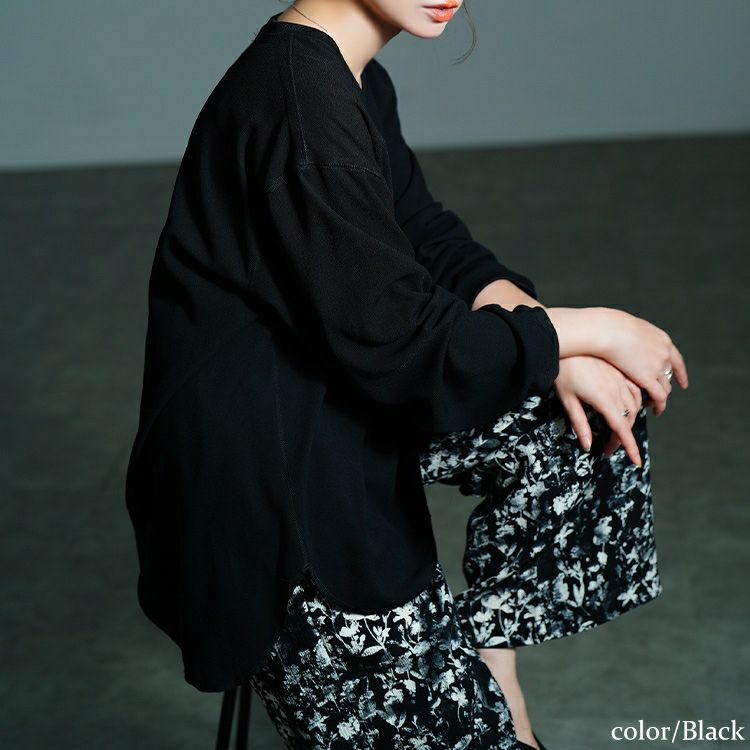 大きいサイズ レディース Vネックステップヘムプルオーバー　jp565 【メール便可】