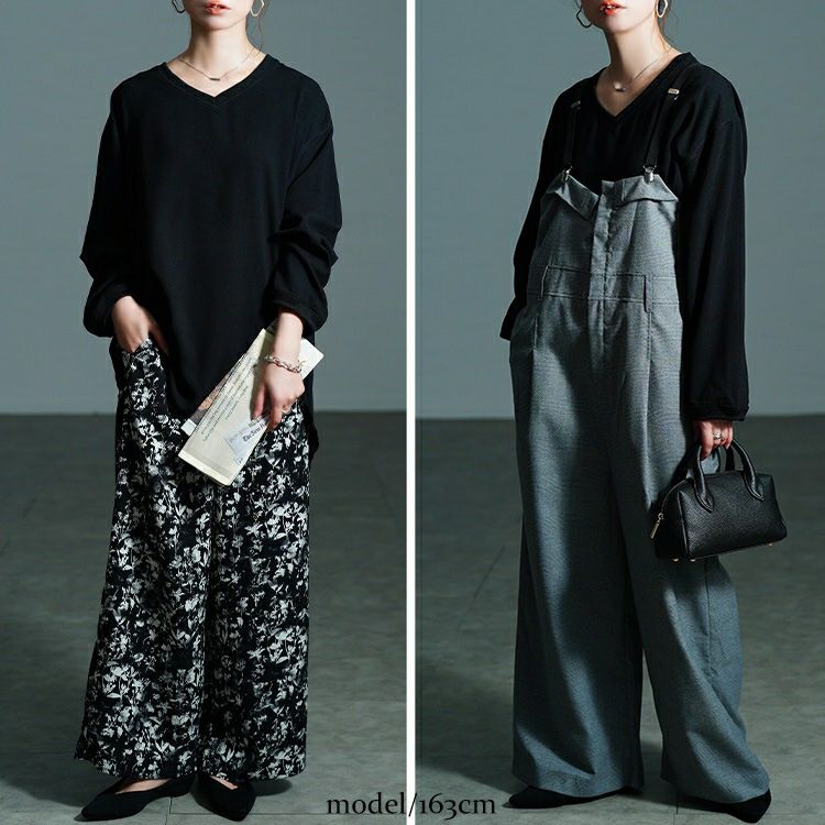 大きいサイズ レディース Vネックステップヘムプルオーバー　jp565 【メール便可】